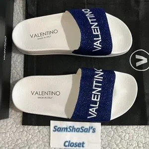 COPY - New VALENTINO Solaia Royal Blue Glittery Slides Size 39 / 6UK Valentino | Shoes | New Valentino Solaia Royal Blue Glittery  main image 3